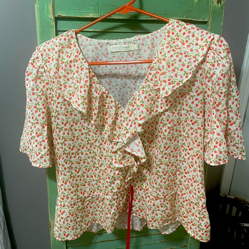 Christy dawn strawberry blouse